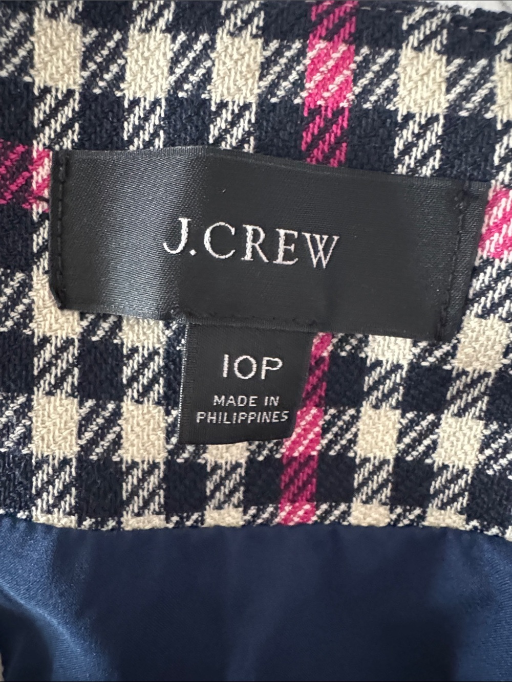 J. Crew Pink, Black & White Plaid Sleeveless Mini Dress - Picture 4 of 4